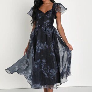 NWT Lulus Mesmerizing Mood Midi Dress